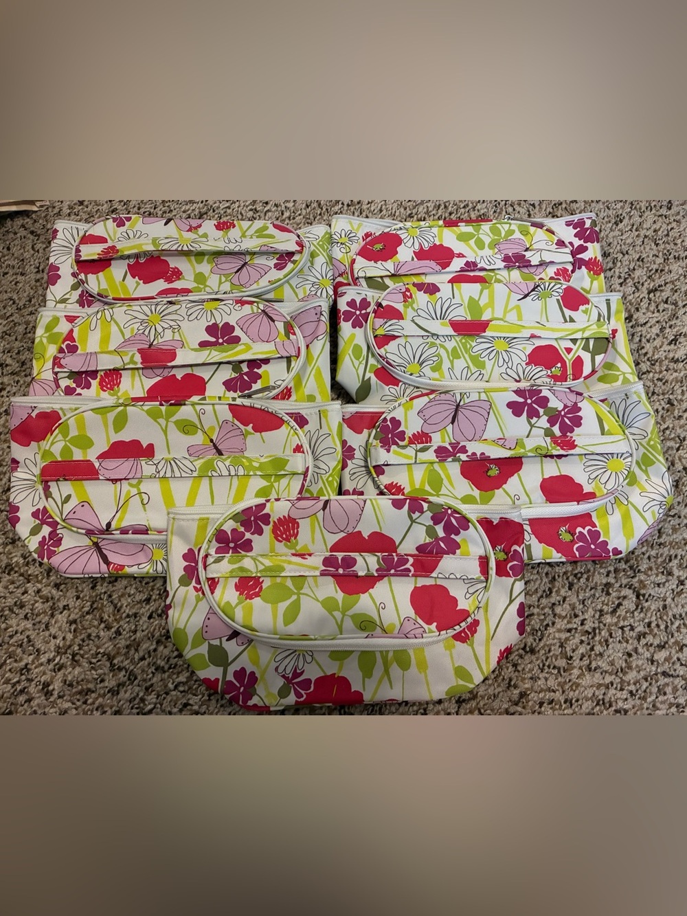 NEW 7 Clinique Flowers Butterflies Cosmetic Train Case LIMITED EDITION